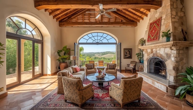 Warm and welcoming main lounge at CasaFiesta